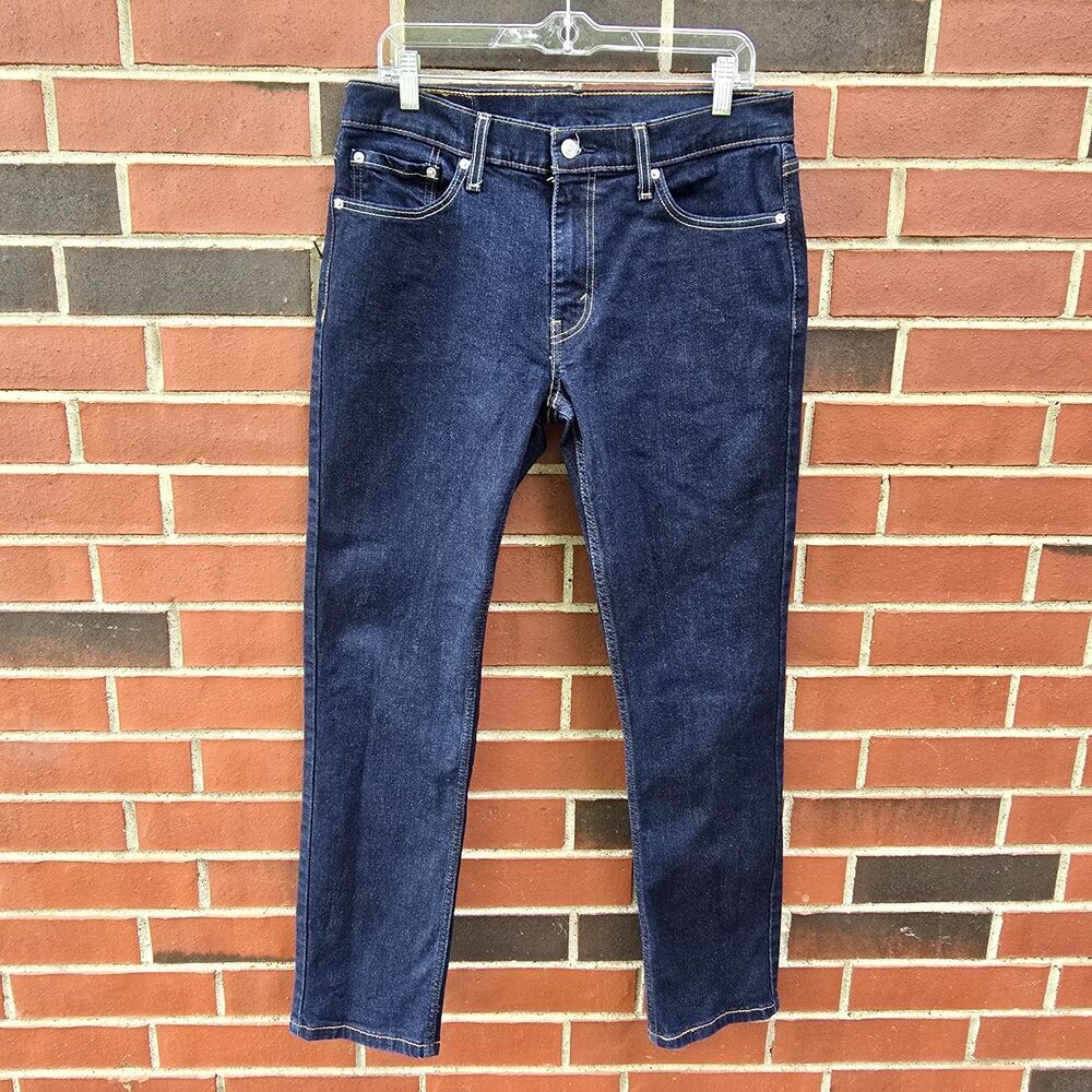 Levi's 511 Slim Straight Jeans Mens 33x32  Blue Dark Wash Mid Rise Denim